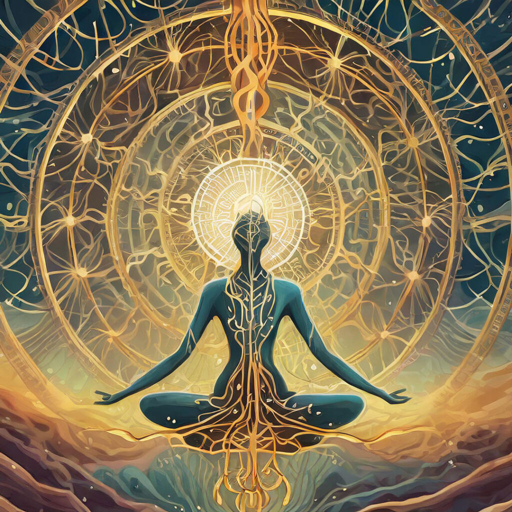 Qi, the life force that flows through meridians or energy pathways in the body