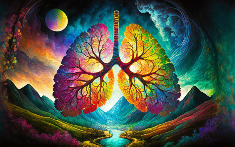 artistic presentation of a lung